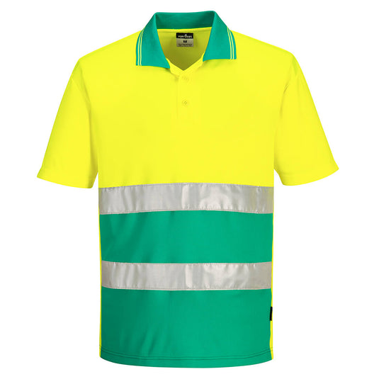 Leichtes Warnschutz Kontrast-Poloshirt kurzarm  - S175