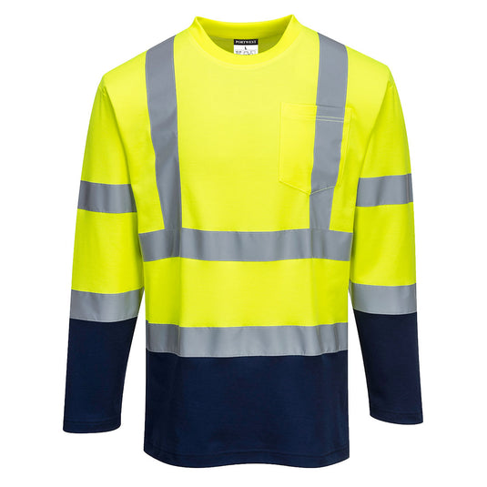 Warnschutz Cotton Comfort Kontrast T-Shirt Langarm  - S280
