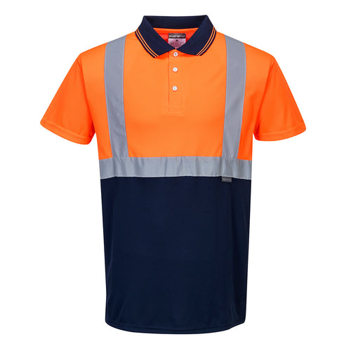 Warnschutz Kontrast Poloshirt kurzarm  - S479