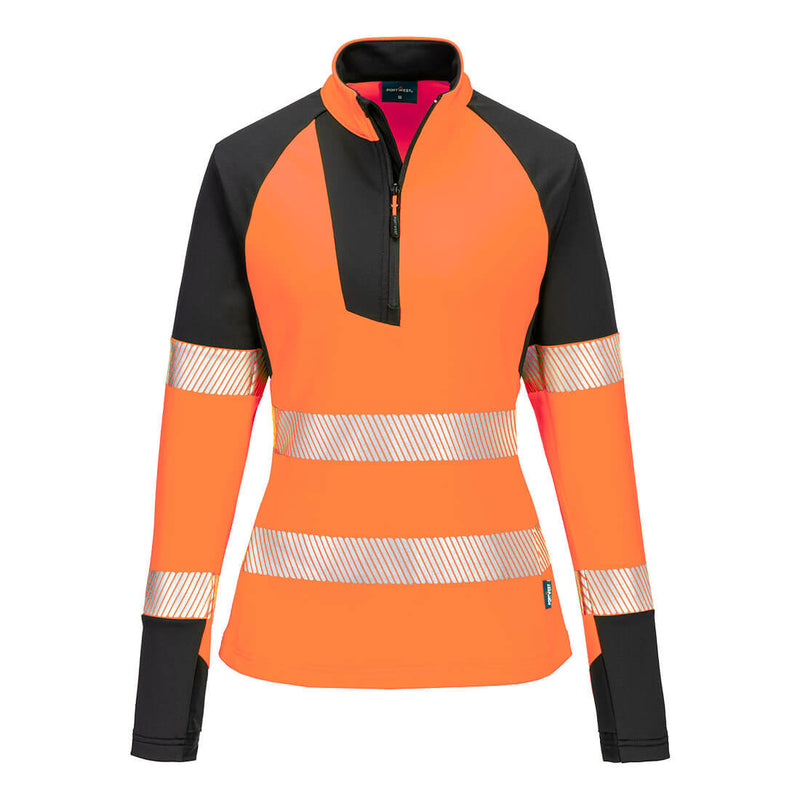 Laden Sie das Bild in Galerie -Viewer, PW3 Hi-Vis Damen Sweatshirt 1/4 Reißverschluss T173
