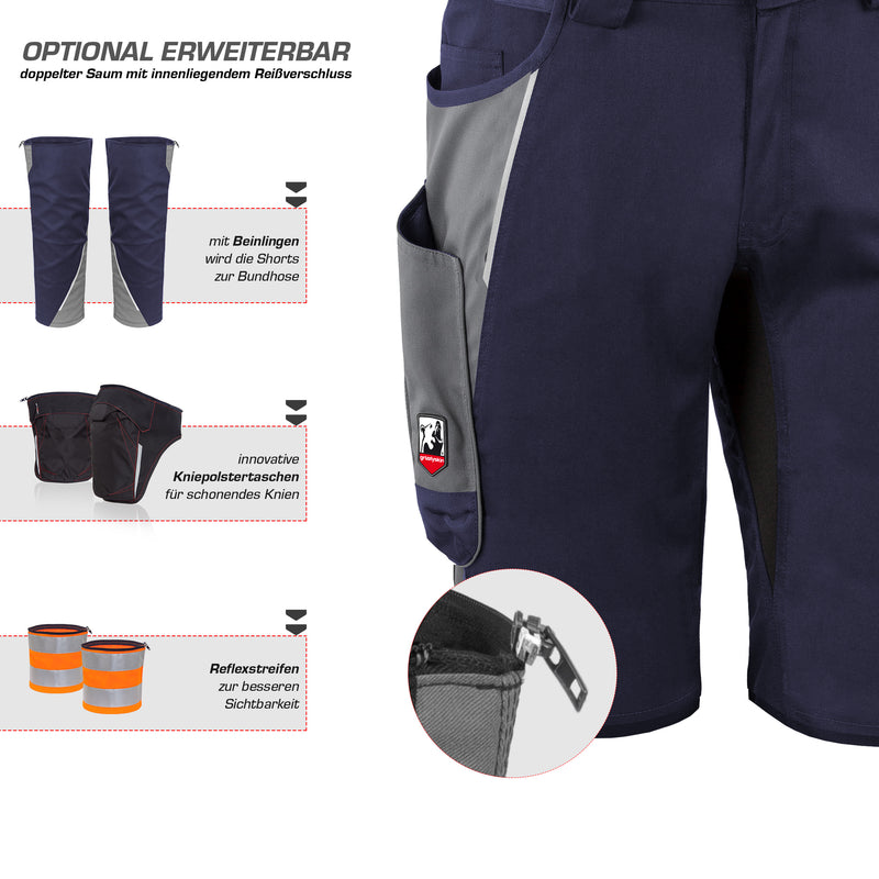 Laden Sie das Bild in Galerie -Viewer, Shorts IRON Men - Marine/Grau
