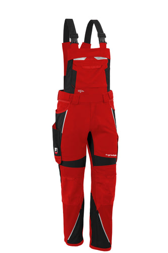 Latzhose IRON Men - Rot/Schwarz