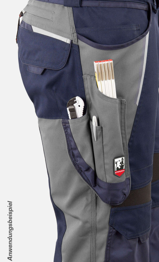 Latzhose IRON Men - Marine/Grau