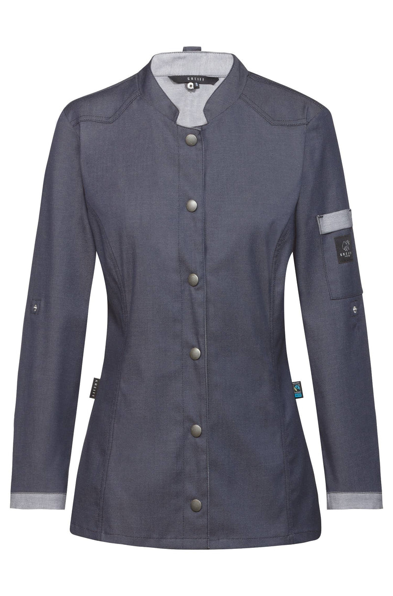 Laden Sie das Bild in Galerie -Viewer, Damen-Kochjacke Biker RF - 5415
