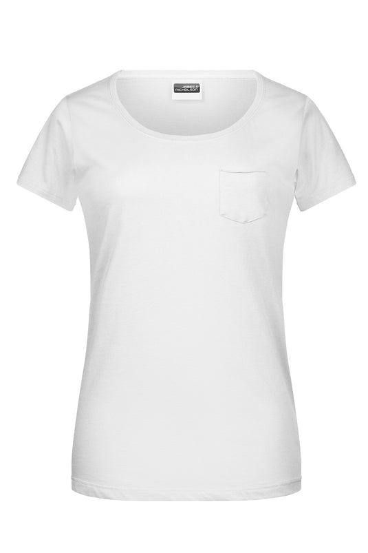 T-Shirt mit modischer Brusttasche - 8003