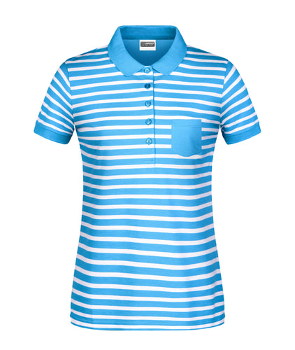 Polo in maritimem Look mit Brusttasche - 8029