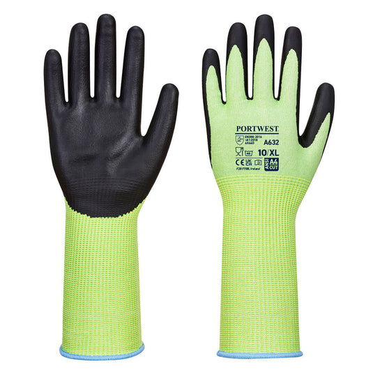 Grüner Schnittschutzhandschuh Lange Stulpe - A632