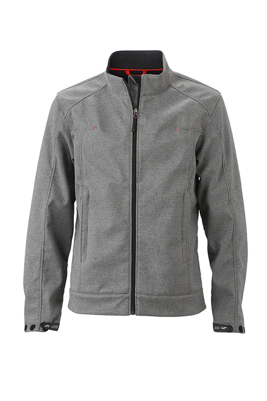 Klassische Softshell-Jacke in Melange-Optik - Herren - JN1088