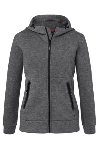 Kapuzenjacke mit modischen Details in Melange Optik - Damen - JN1143