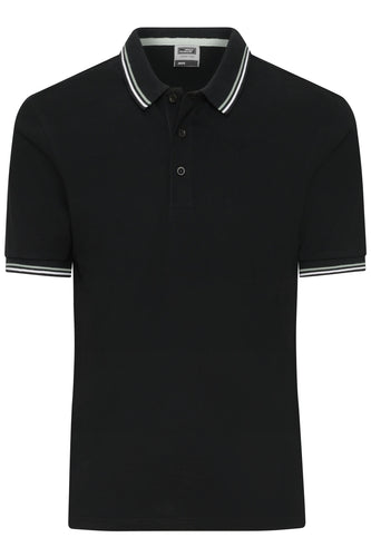 Klassisches Polo mit Kontraststreifen an Kragen und Armbündchen in Piqué-Qualität - Herren - JN1306