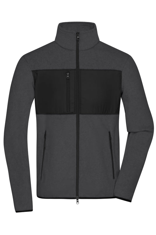 Herren Fleecejacke im Materialmix - JN1312