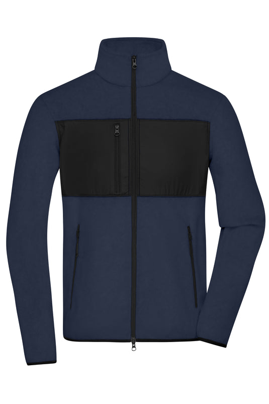 Herren Fleecejacke im Materialmix - JN1312
