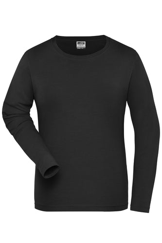 Damen Langarm Shirt aus weichem Elastic-Single-Jersey - JN1803