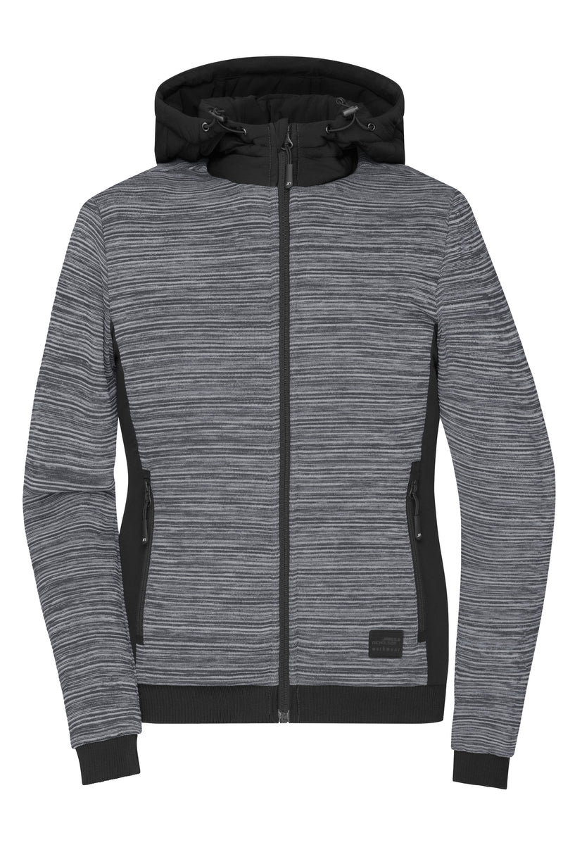 Laden Sie das Bild in Galerie -Viewer, Wattierte Strickfleece Jacke im attraktiven Materialmix - JN1843
