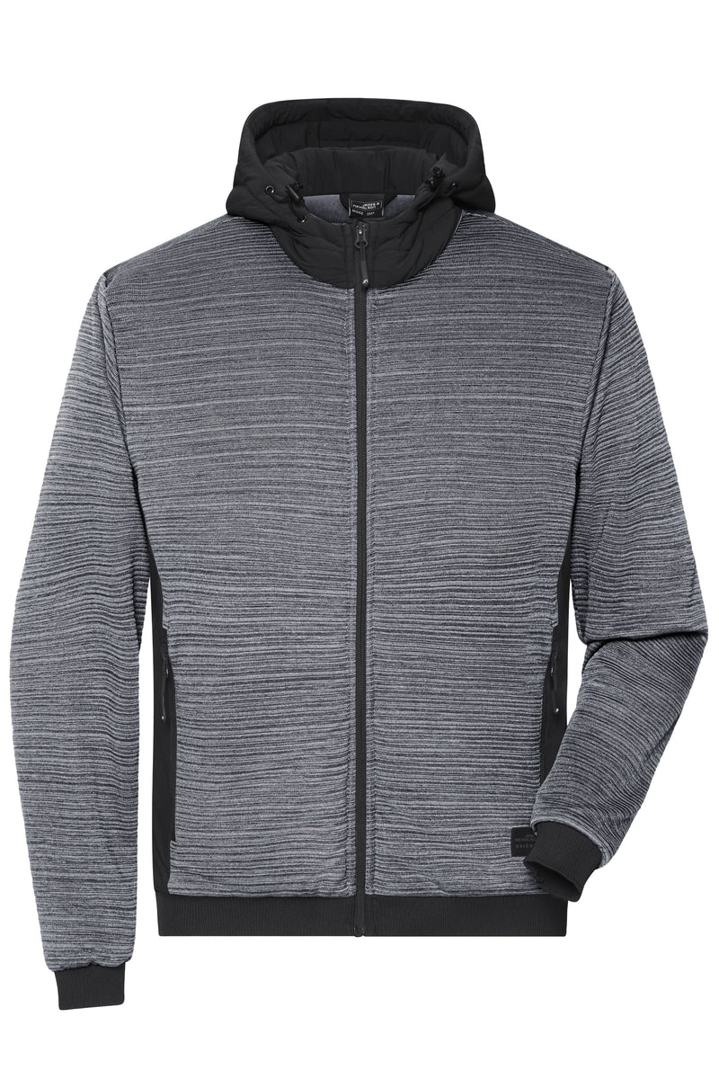 Laden Sie das Bild in Galerie -Viewer, Wattierte Strickfleece Jacke im attraktiven Materialmix - JN1844

