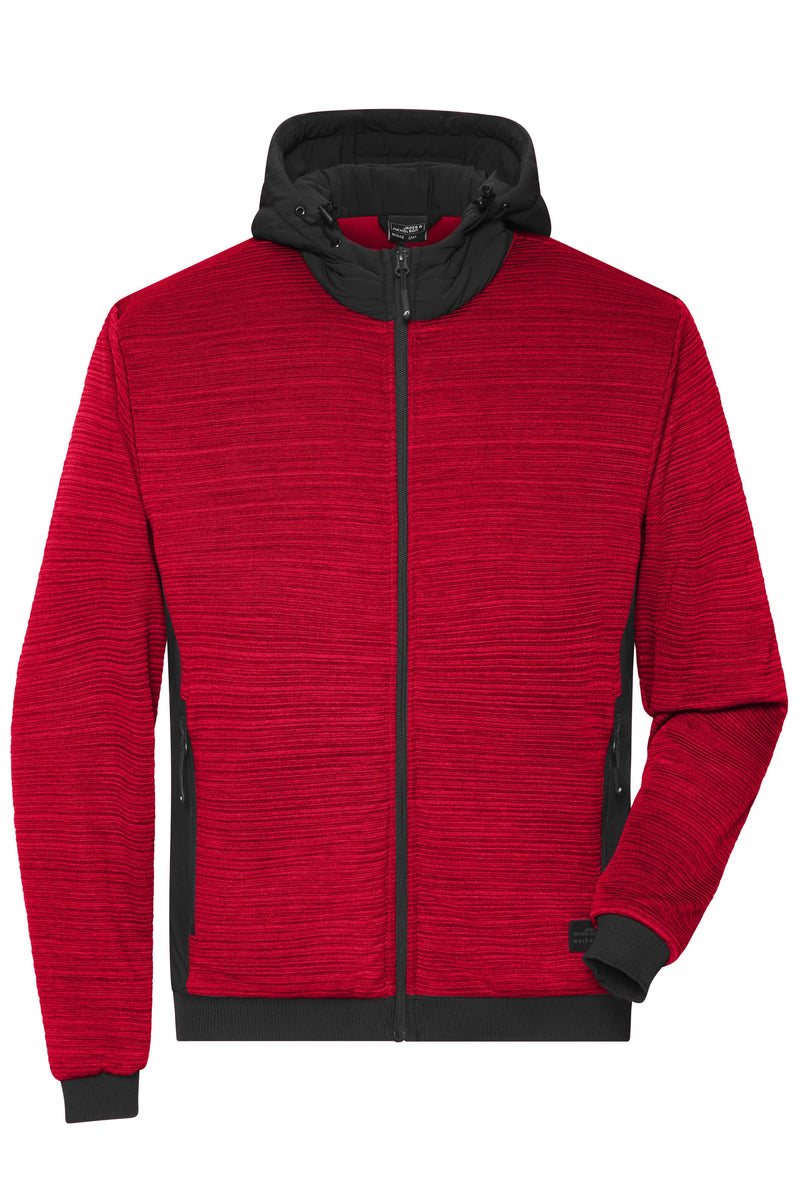 Laden Sie das Bild in Galerie -Viewer, Wattierte Strickfleece Jacke im attraktiven Materialmix - JN1844
