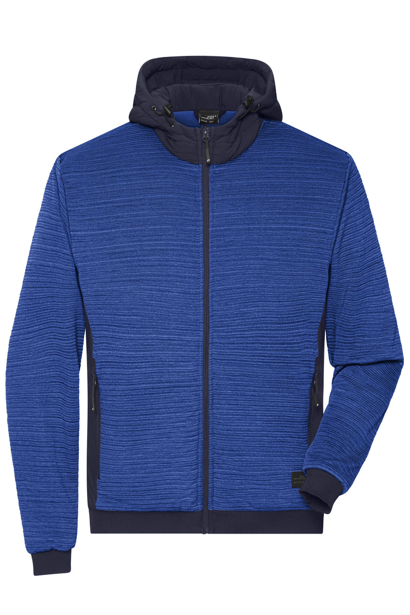 Laden Sie das Bild in Galerie -Viewer, Wattierte Strickfleece Jacke im attraktiven Materialmix - JN1844
