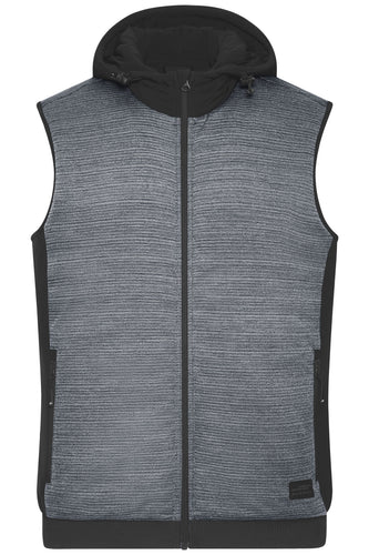 Wattierte Strickfleece Weste im attraktiven Materialmix - JN1848