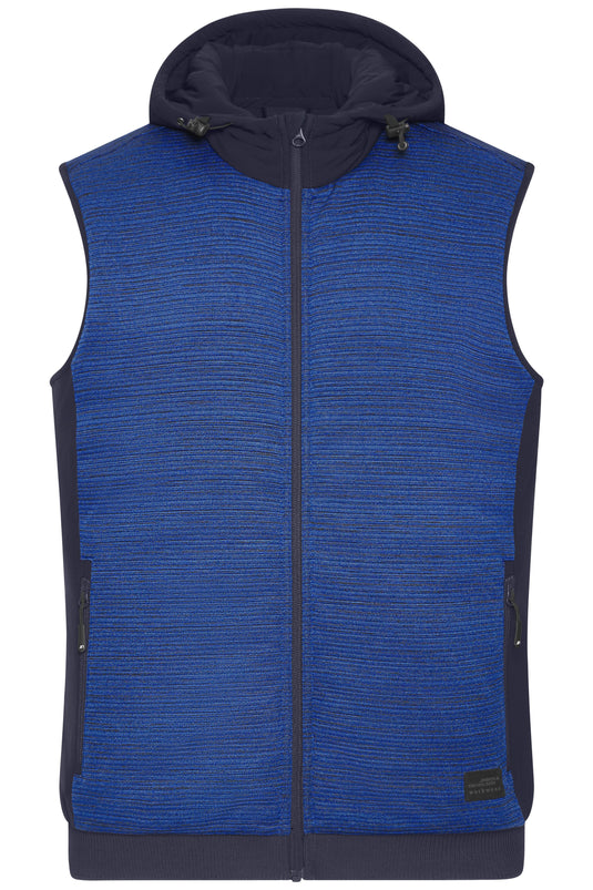 Wattierte Strickfleece Weste im attraktiven Materialmix - JN1848