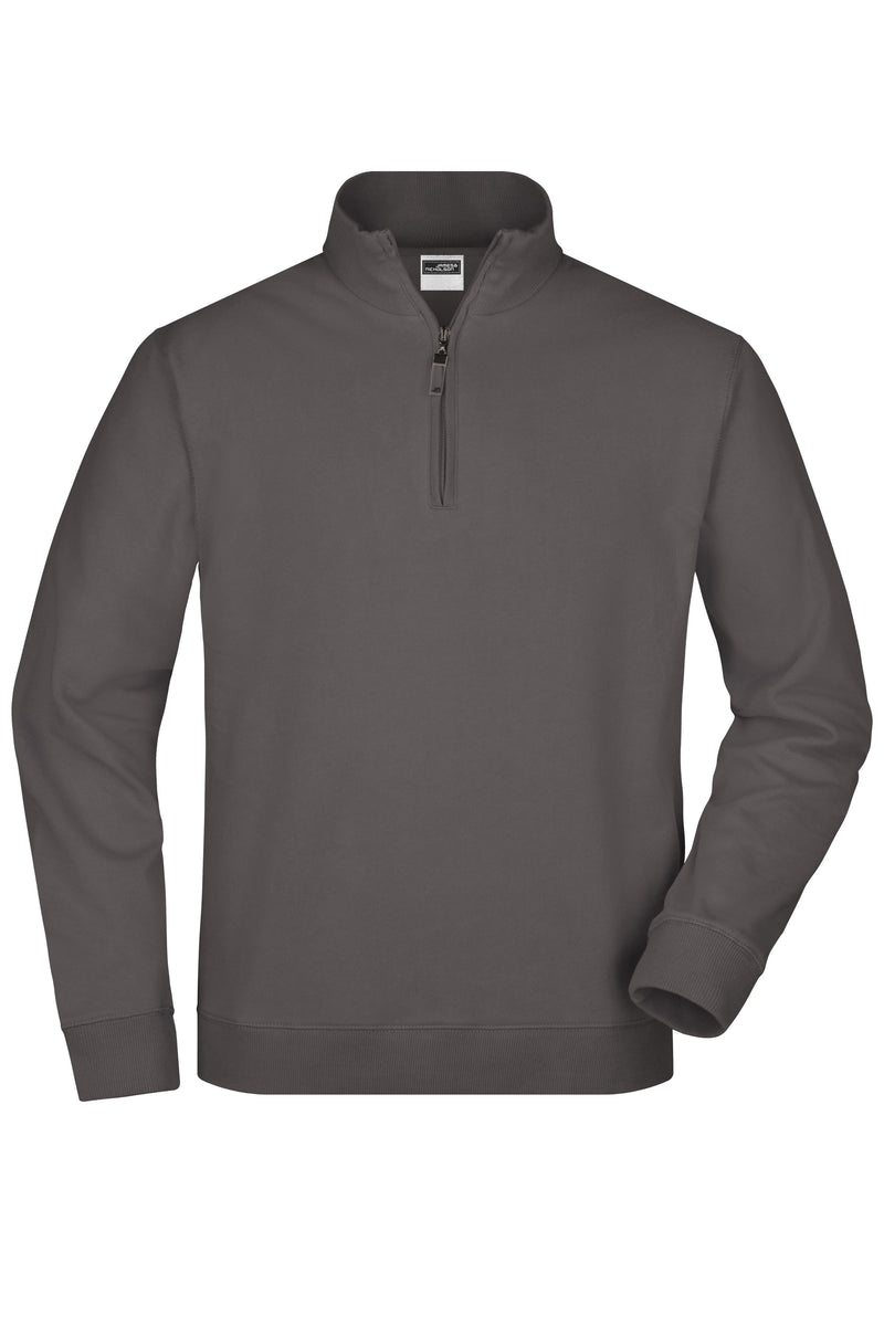 Laden Sie das Bild in Galerie -Viewer, Sweatshirt mit Stehkragen und kurzem Reißverschluss - JN352
