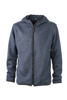 Laden Sie das Bild in Galerie -Viewer, Kapuzenjacke aus Strickfleece in Melangeoptik - Herren - JN589
