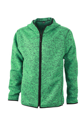 Laden Sie das Bild in Galerie -Viewer, Kapuzenjacke aus Strickfleece in Melangeoptik - Herren - JN589
