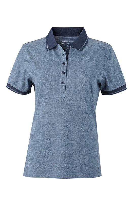 Melange Polo mit modischen Details - JN705