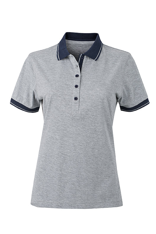 Melange Polo mit modischen Details - JN705