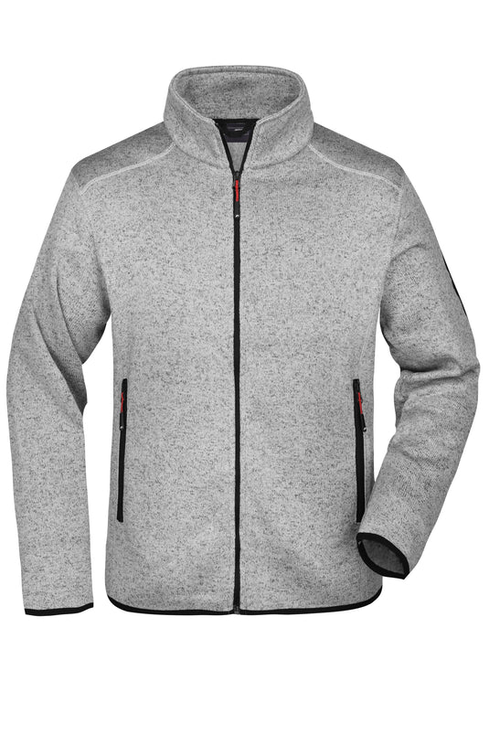 Modische Strickfleece Jacke mit Stehkragen - JN762