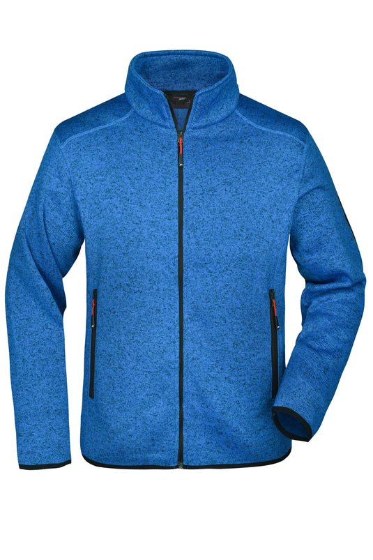 Modische Strickfleece Jacke mit Stehkragen - JN762