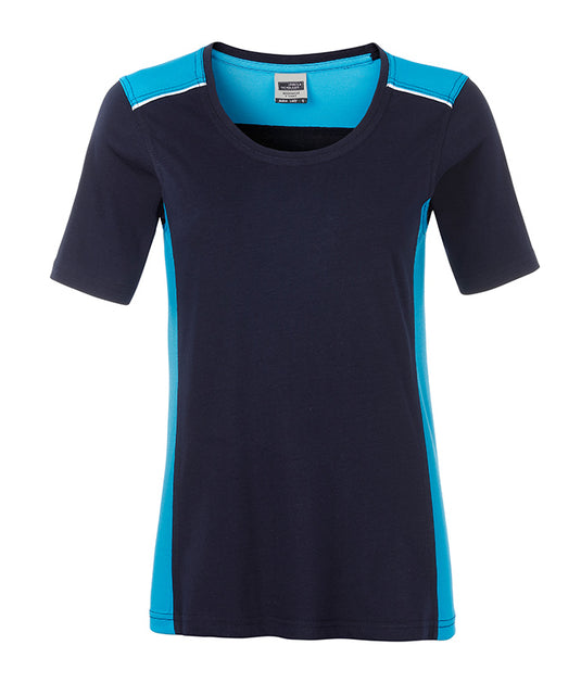 Strapazierfähiges und pflegeleichtes T-Shirt mit Kontrasteinsätzen - JN859