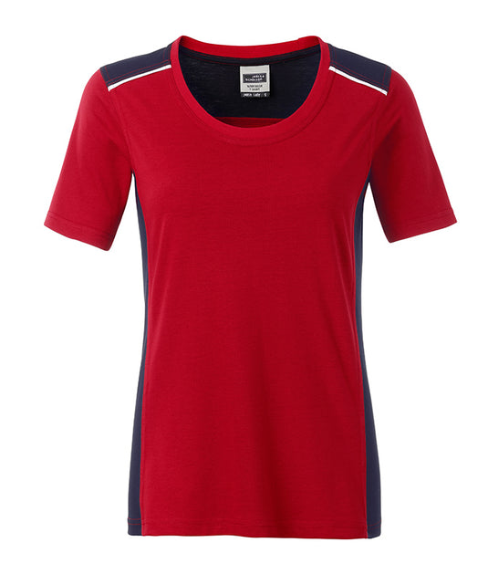 Strapazierfähiges und pflegeleichtes T-Shirt mit Kontrasteinsätzen - JN859