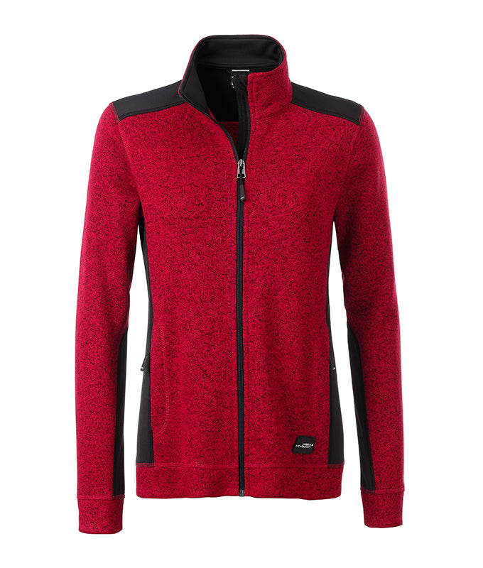Laden Sie das Bild in Galerie -Viewer, Pflegeleichte Strickfleece Jacke im Materialmix - JN861
