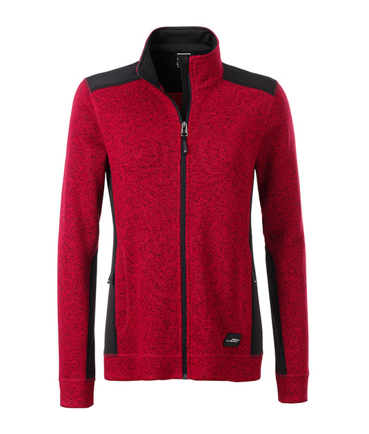 Pflegeleichte Strickfleece Jacke im Materialmix - JN861