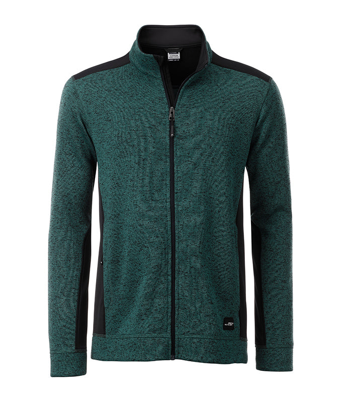 Laden Sie das Bild in Galerie -Viewer, Pflegeleichte Strickfleece Jacke im Materialmix - JN862
