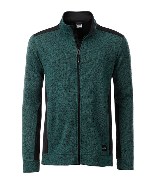 Pflegeleichte Strickfleece Jacke im Materialmix - JN862
