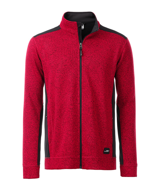 Laden Sie das Bild in Galerie -Viewer, Pflegeleichte Strickfleece Jacke im Materialmix - JN862
