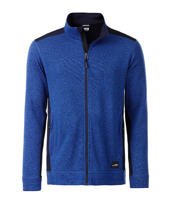 Laden Sie das Bild in Galerie -Viewer, Pflegeleichte Strickfleece Jacke im Materialmix - JN862
