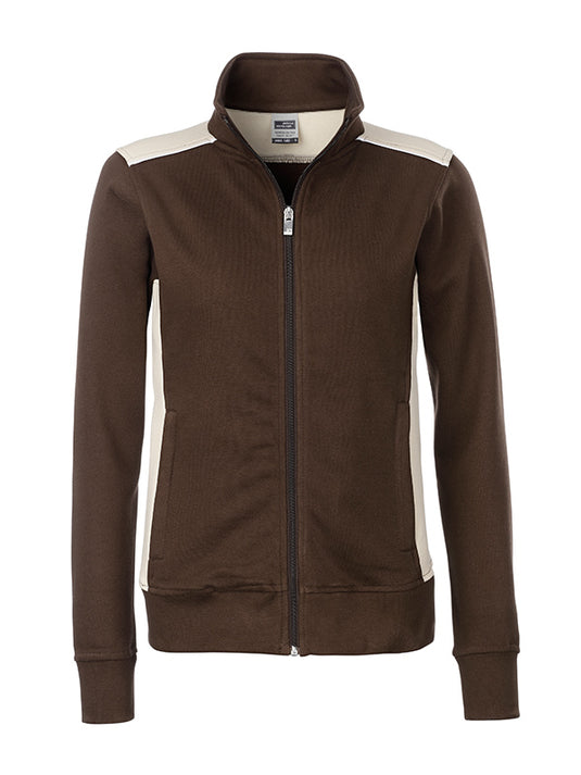 Sweat-Jacke mit Stehkragen und Kontrasteinsätzen - JN869
