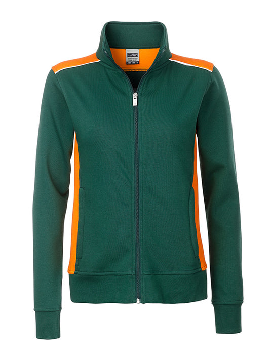 Sweat-Jacke mit Stehkragen und Kontrasteinsätzen - JN869