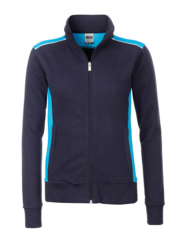 Laden Sie das Bild in Galerie -Viewer, Sweat-Jacke mit Stehkragen und Kontrasteinsätzen - JN869

