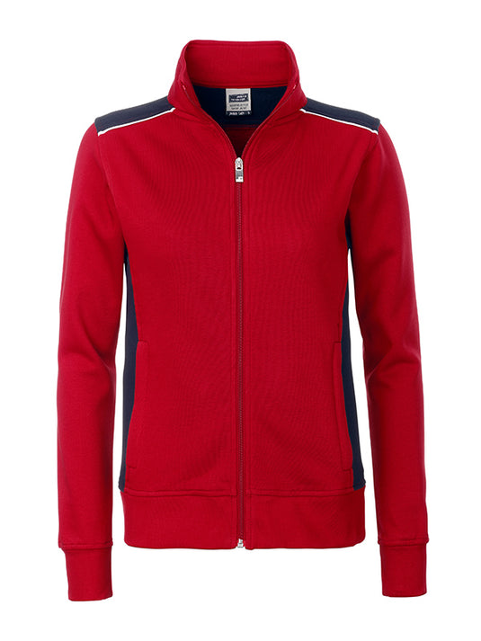 Sweat-Jacke mit Stehkragen und Kontrasteinsätzen - JN869