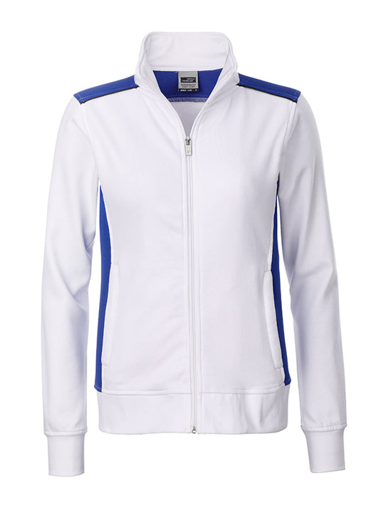 Sweat-Jacke mit Stehkragen und Kontrasteinsätzen - JN869