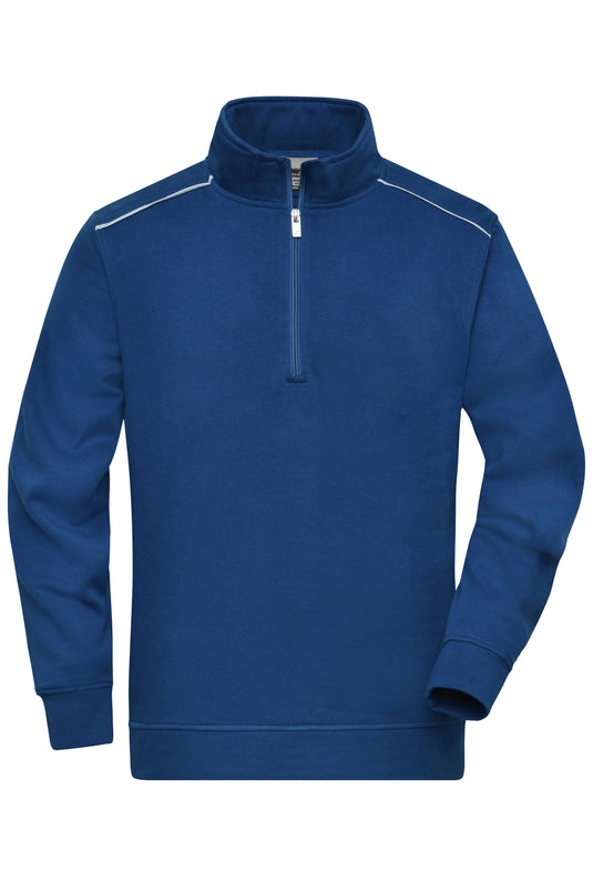 Sweatshirt mit Stehkragen, Reißverschluss und Kontrastpaspel - JN895