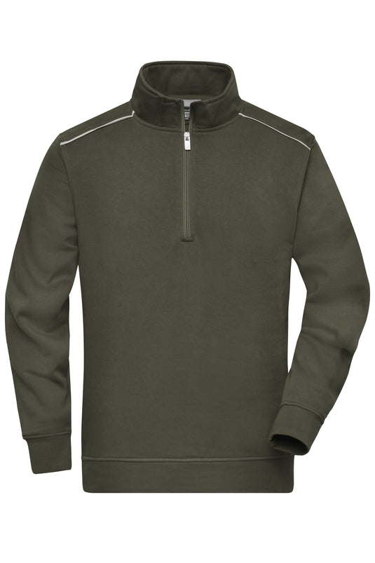Sweatshirt mit Stehkragen, Reißverschluss und Kontrastpaspel - JN895