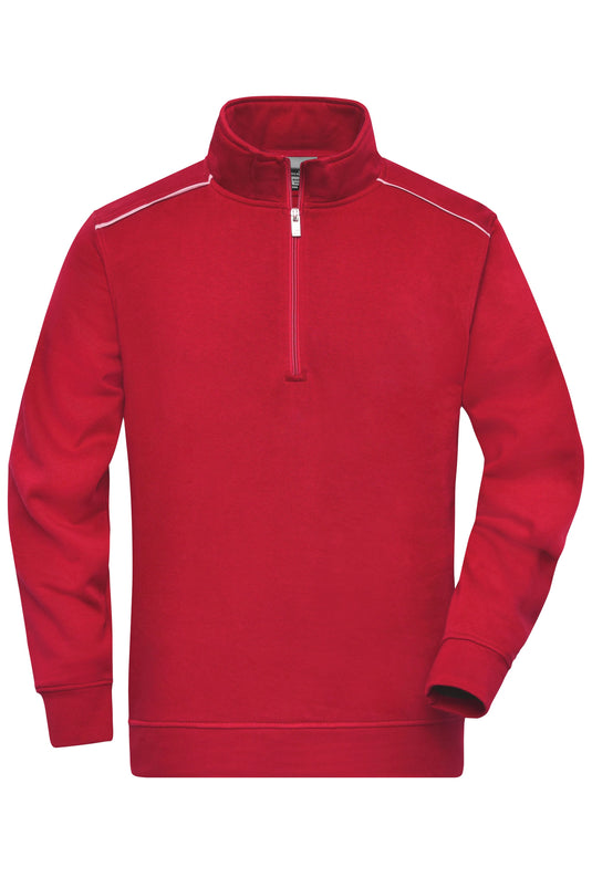 Sweatshirt mit Stehkragen, Reißverschluss und Kontrastpaspel - JN895