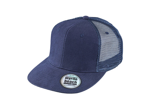6 Panel Mesh Cap mit flachem Schild - MB6509