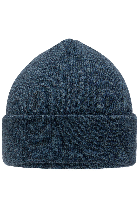 Melierte Strickmütze mit Umschlag - MB7122