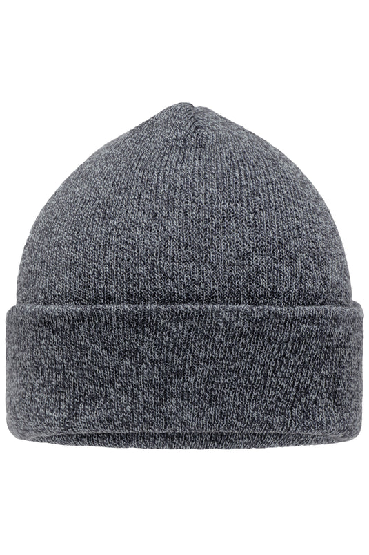 Melierte Strickmütze mit Umschlag - MB7122