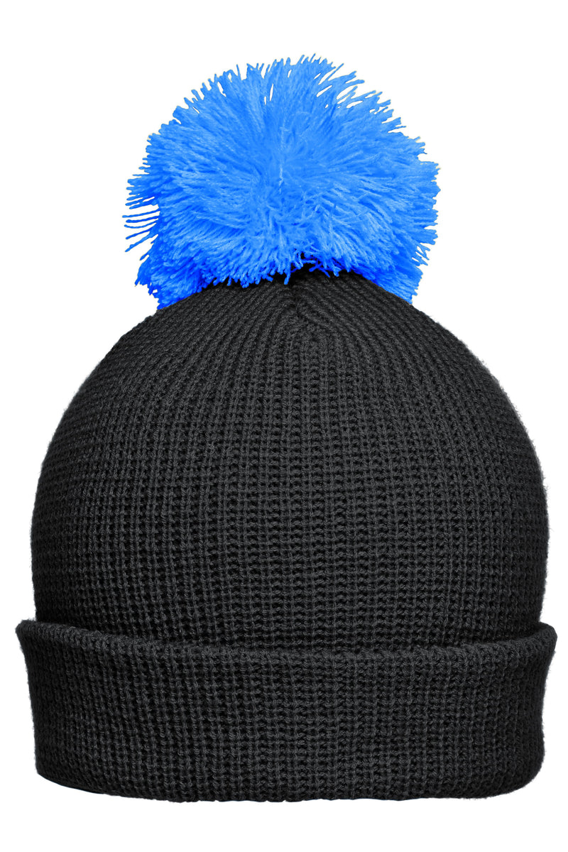 Laden Sie das Bild in Galerie -Viewer, Strickmütze mit Umschlag und Pompon - MB7967
